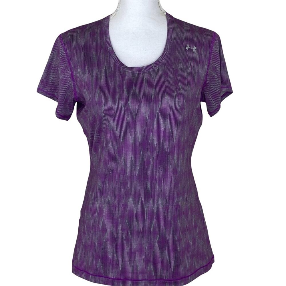 Under Armour Women's Short Sleeve Fitted‎ Tech Workout Shirt Purple Size M